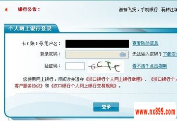 汉口银行网上查余额